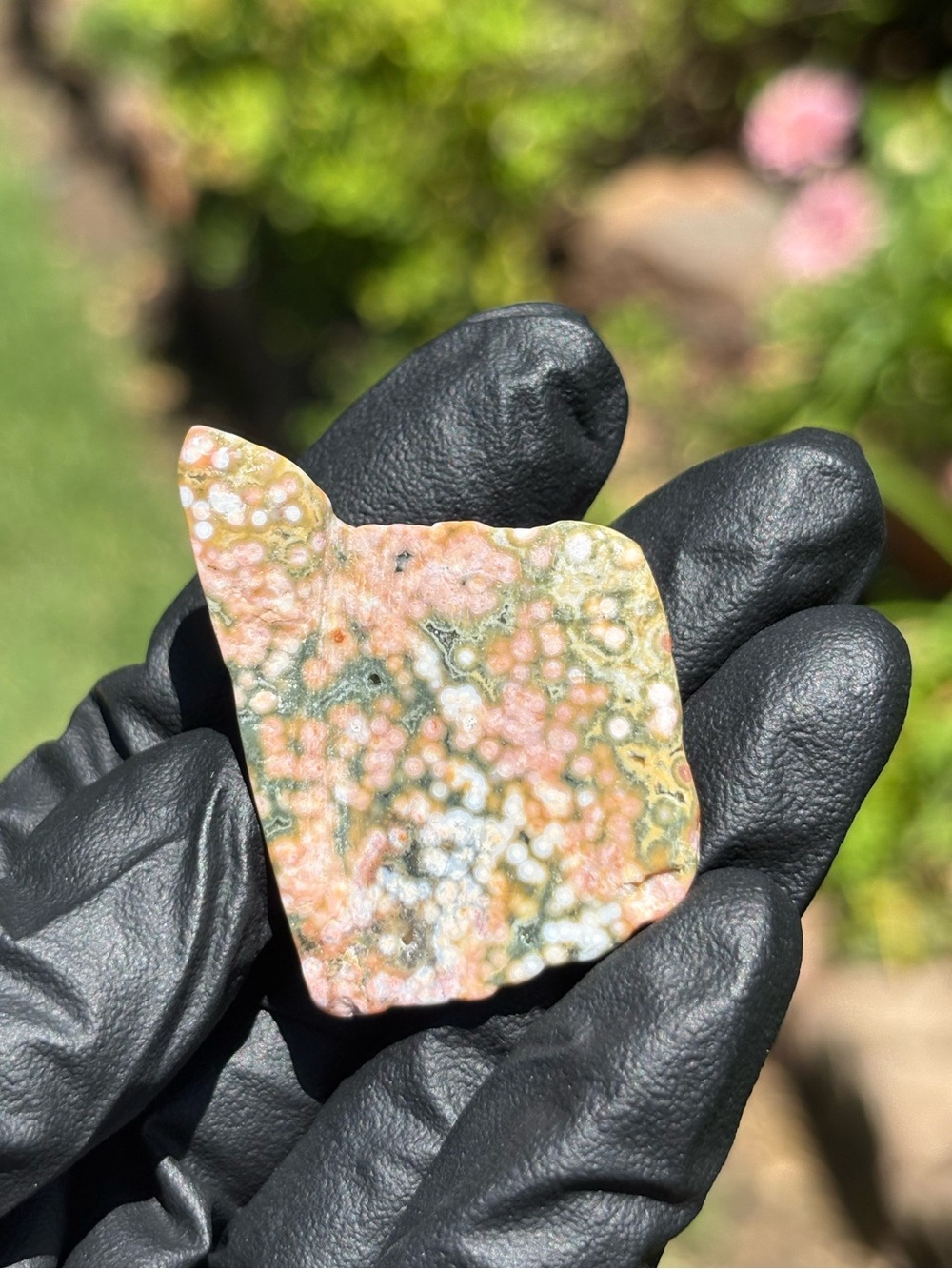 Small Ocean Jasper Crystal Freeform - Polished Sea Jasper - Orbicular Jasper